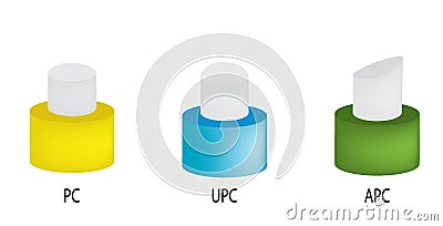 Fiber connector types Vector Illustration