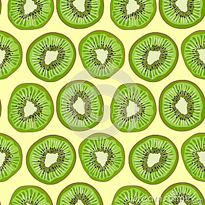 Seamless pattern of kiwi fruit. Vector Illustration
