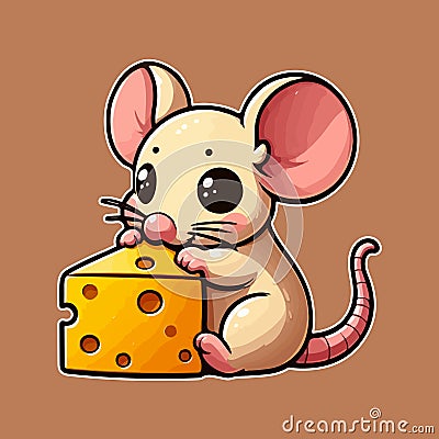 Mice Eating A chase vector illustration Vector Illustration