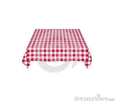 Empty red and white checkered tablecloth Vector Illustration