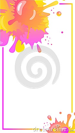 Vertical background for stories with bright blots - vector background Vector Illustration