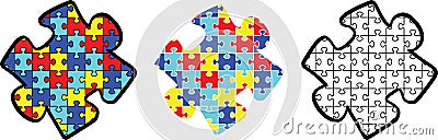 Autism puzzle, autism awareness, proud autism, autism day, vector illustration file Vector Illustration