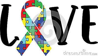 Love autism awareness, proud autism, autism day, vector illustration file Vector Illustration