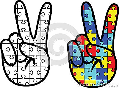 Peace autism, proud autism, autism day, vector illustration file Vector Illustration