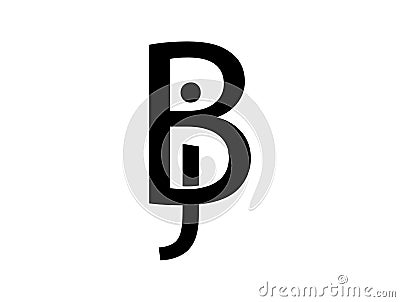 BJ or JB modern logo design Vector Illustration