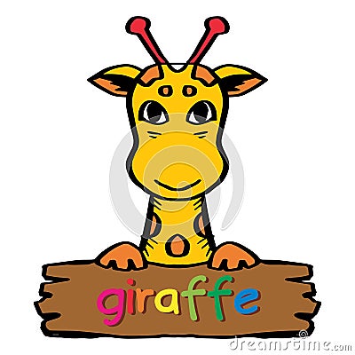 Giraffe logo. Vector illustration of a cartoon giraffe. Vector Illustration