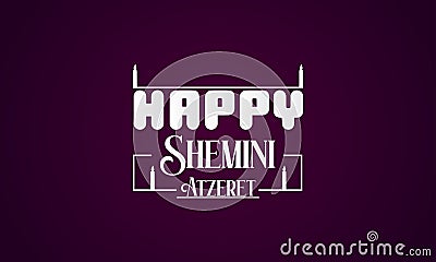 Trendy Text Styles for Happy Shemini Atzeret design Vector Illustration