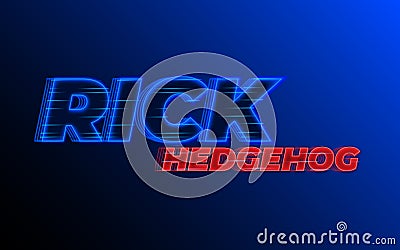 Rick hedgehog name neon effect Stock Photo