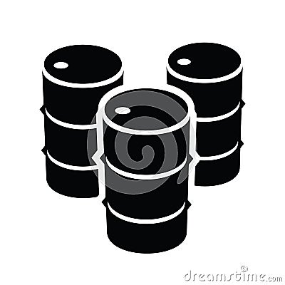 Oil barrels icon, linear Cartoon Illustration