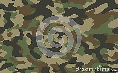 Print camo texture military camouflage repeats seamless army green hunting Vector Illustration