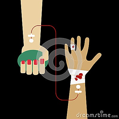 Clipart of blood transfusion vector illustration Vector Illustration