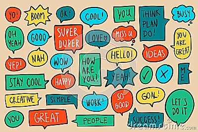 Collection of colorful speech bubbles vector Stock Photo