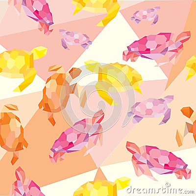Print colorful turtle seamless pattern Cartoon Illustration