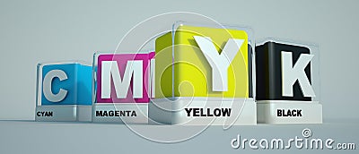 Print colors cyan magenta yellow and black Stock Photo