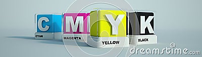 Print colors cyan magenta yellow and black Stock Photo