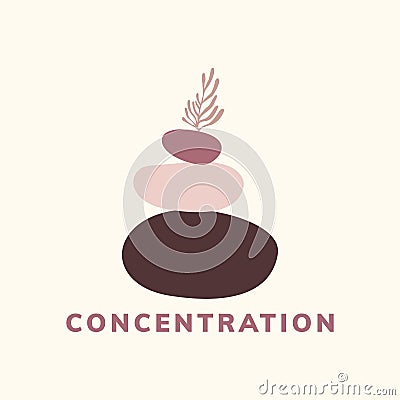 Concentration and meditation icon vector Vector Illustration