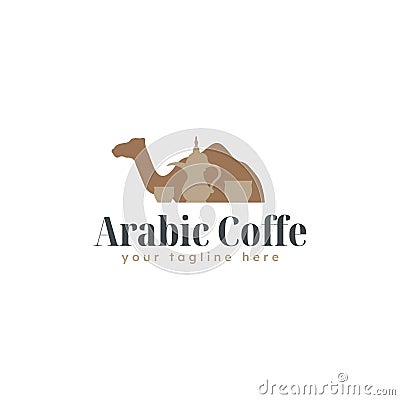 Creative Coffe Illustration for Drink Industry and Franchise. Coffe Logo Vector Design with Camel Vector Illustration