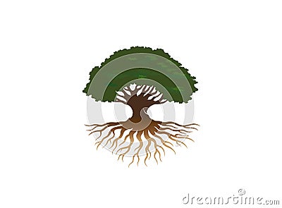 Creative Tree Roots Logo Vector Illustration