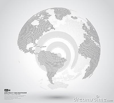 3D Abstract dotted globe Vector Illustration