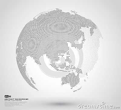 3D Abstract dotted globe Vector Illustration