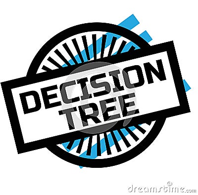 Print decision tree stamp on white Vector Illustration