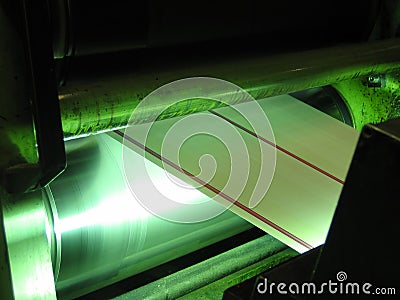 Print Drum on Printing Press Stock Photo