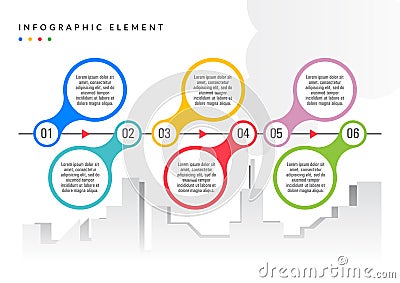 Infographic element simple flat color Vector Illustration