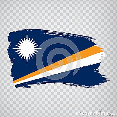 Flag Marshall Islands from brush strokes. Flag of Marshall Islands on transparent background for your web site design, logo, app, Vector Illustration