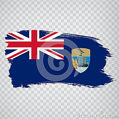 Flag Saint Helena island from brush strokes. Flag Saint Helena island on transparent background Vector Illustration