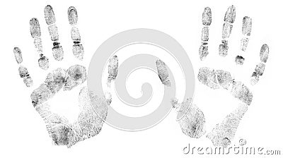 Print of human hands Stock Photo