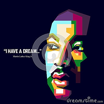 Martin luther king quote 'I have a dream' Vector Illustration