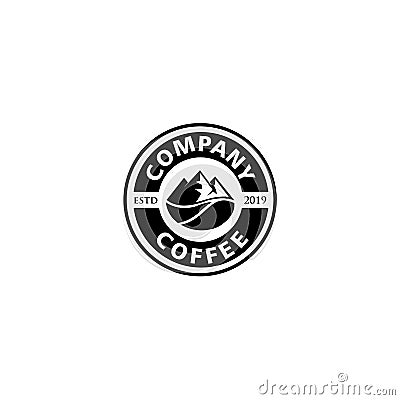 River Mountain nature Restaurant,mountain coffee design concept Vector Illustration