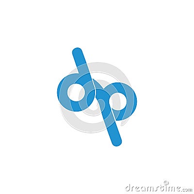 Etter dp loop line overlap logo vector Vector Illustration