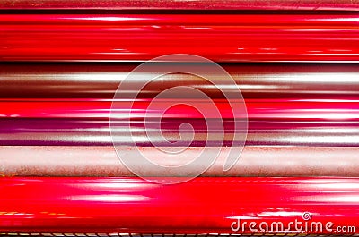 Print machine printing press rollers Stock Photo