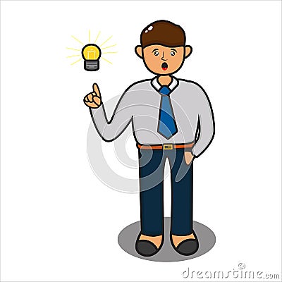 male characters come up with ideas Vector Illustration