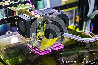 Print object on the 3D printer. Editorial Stock Photo