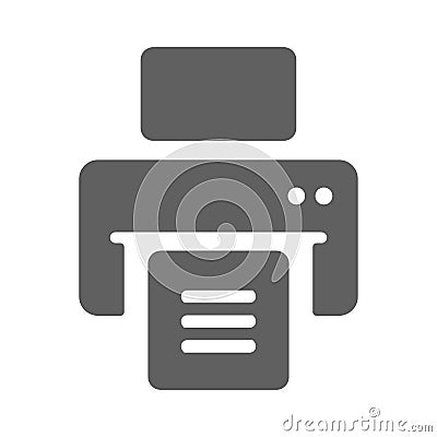 Print out, print files, printer, printing, publish document gray icon Vector Illustration