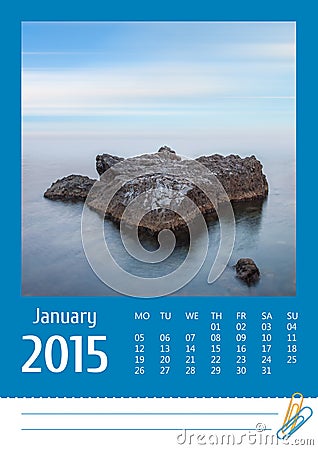 Print2015 photo calendar. December. Stock Photo