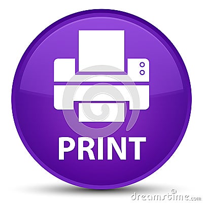 Print (printer icon) special purple round button Cartoon Illustration