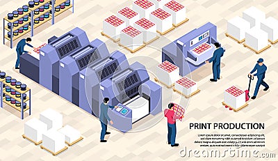 Print Production Horizontal Illustration Vector Illustration