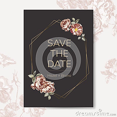 Save the date card mockup illustration Vector Illustration