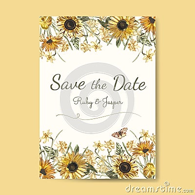Save the date wedding invitation mockup vector Vector Illustration