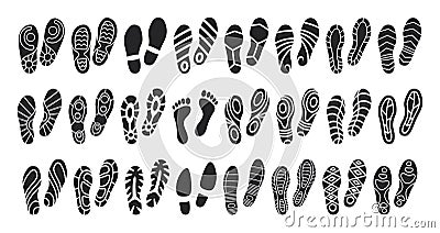 Print of shoe vector black set icon.Vector illustration print of sole shoe on white background . Isolated set icon Vector Illustration