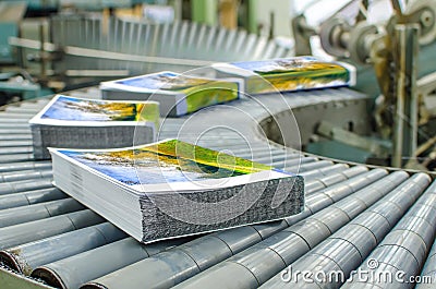 Print shop (press printing) - Finishing line Stock Photo