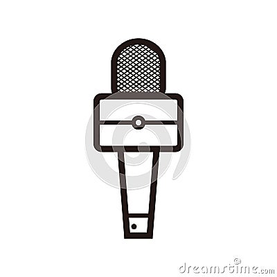 Silhouette of square broadcasting microphone for news anchor, news live, television or infotainment news, etc Vector Illustration