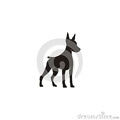 Doberman Pinscher Dog Silhouette, suitable for your logo design Vector Illustration