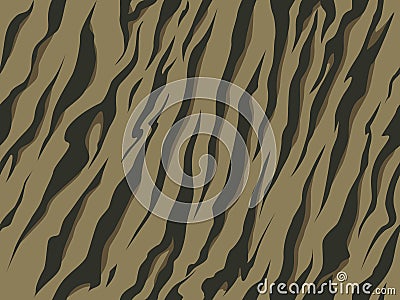 Print texture seamless camouflage tiger khaki black Vector Illustration