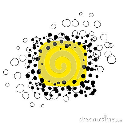 Doodle yellow abstract digital background. Vector Illustration