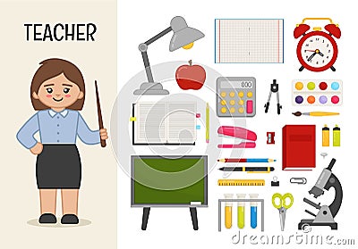 Vector character teacher. Vector Illustration