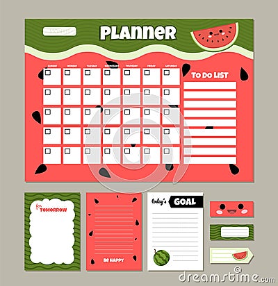 Vector monthly planner Vector Illustration